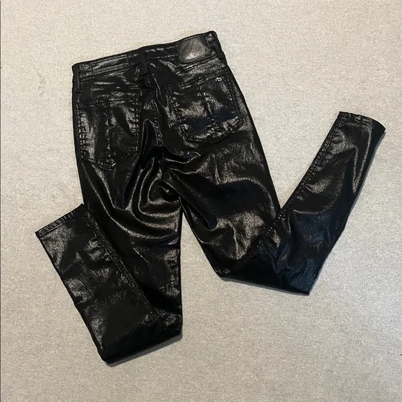 Rag & bone Black Coated ,Nina High Rise Jeans pants - Picture 8 of 12